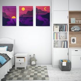 Set 3 tablouri Boho minimalism peisaj marin - Dimensiune multicanvas: 3 tablouri 30x45 cm