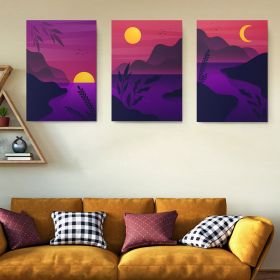 Set 3 tablouri Boho minimalism peisaj marin - Dimensiune multicanvas: 3 tablouri 30x45 cm