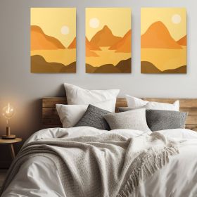 Set 3 tablouri Boho minimalism peisaje - Dimensiune multicanvas: 3 tablouri 40x60 cm