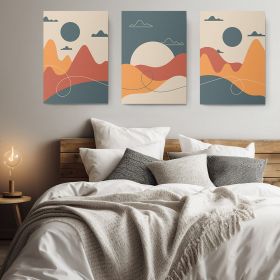 Set 3 tablouri Boho minimalism peisaje - Dimensiune multicanvas: 3 tablouri 40x60 cm