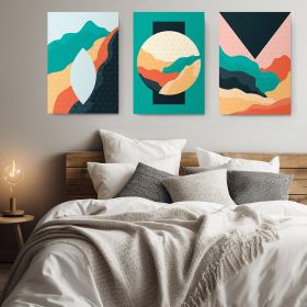 Set 3 tablouri Boho minimalism peisaje abstracte - Dimensiune multicanvas: 3 tablouri 30x45 cm