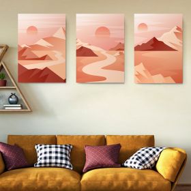 Set 3 tablouri Boho minimalism peisaje munti - Dimensiune multicanvas: 3 tablouri 80x120 cm