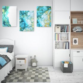Set 3 tablouri imitatie marmura albastru - Dimensiune multicanvas: 3 tablouri 50x70 cm