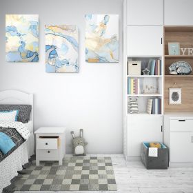 Set 3 tablouri canvas abstract albastru - Dimensiune multicanvas: 3 tablouri 30x45 cm