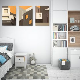 Set 3 tablouri cladiri geometrice minimaliste detaliu - Dimensiune multicanvas: 3 tablouri 40x60 cm