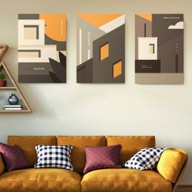 Set 3 tablouri cladiri geometrice minimaliste detaliu - Dimensiune multicanvas: 3 tablouri 40x60 cm
