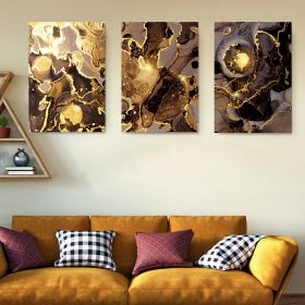 Set 3 tablouri marmura auriu maro - Dimensiune multicanvas: 3 tablouri 50x70 cm