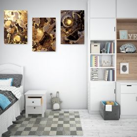 Set 3 tablouri marmura auriu maro - Dimensiune multicanvas: 3 tablouri 50x70 cm