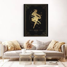 Tablou zodia berbec auriu - Material produs:: Tablou canvas pe panza CU RAMA, Dimensiunea:: 50x70 cm