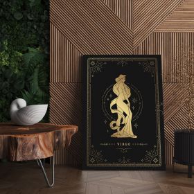 Tablou zodia fecioara auriu - Material produs:: Tablou canvas pe panza CU RAMA, Dimensiunea:: 80x120 cm