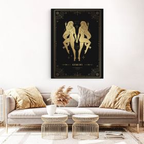 Tablou zodia gemeni auriu - Material produs:: Poster pe hartie FARA RAMA, Dimensiunea:: 70x100 cm