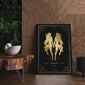Tablou zodia gemeni auriu - Material produs:: Poster pe hartie FARA RAMA, Dimensiunea:: 70x100 cm
