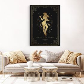 Tablou zodia leu auriu - Material produs:: Tablou canvas pe panza CU RAMA, Dimensiunea:: 60x80 cm