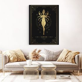 Tablou zodia rac auriu - Material produs:: Tablou canvas pe panza CU RAMA, Dimensiunea:: 60x80 cm