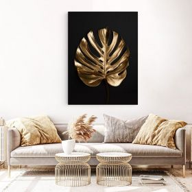 Frunza Aurie Monstera Tablou - Material produs:: Poster pe hartie FARA RAMA, Dimensiunea:: 50x70 cm