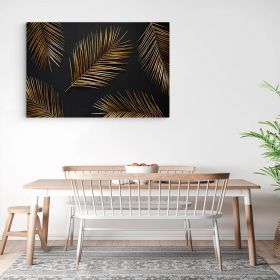 Frunze aurii tropicale tablou - Material produs:: Tablou canvas pe panza CU RAMA, Dimensiunea:: 60x80 cm