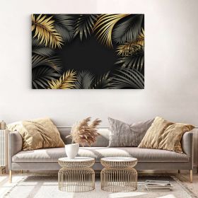 Frunze aurii tropicale tablou - Material produs:: Poster pe hartie FARA RAMA, Dimensiunea:: 30x40 cm