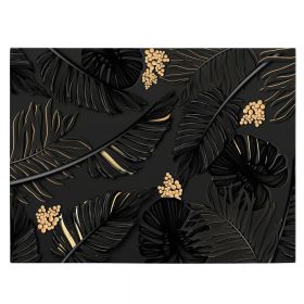 Frunze tropicale cu auriu tablou - Material produs:: Poster pe hartie FARA RAMA, Dimensiunea:: 60x80 cm