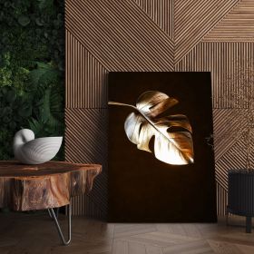 Frunza Aurie Monstera Tablou - Material produs:: Poster pe hartie FARA RAMA, Dimensiunea:: 50x70 cm