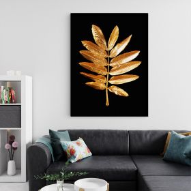 Frunza Aurie Tablou Modern - Material produs:: Tablou canvas pe panza CU RAMA, Dimensiunea:: 20x30 cm