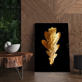 Frunza aurie de stejar tablou - Material produs:: Tablou canvas pe panza CU RAMA, Dimensiunea:: 40x60 cm