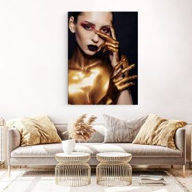 Machiaj auriu creativ tablou portret - Material produs:: Poster pe hartie FARA RAMA, Dimensiunea:: 60x90 cm