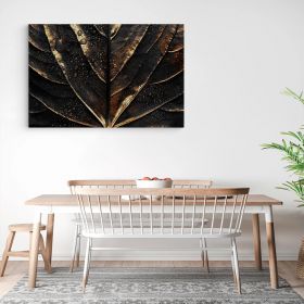 Frunza auriu cu negru tablou detaliu - Material produs:: Poster pe hartie FARA RAMA, Dimensiunea:: 40x60 cm