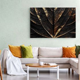 Frunza auriu cu negru tablou detaliu - Material produs:: Poster pe hartie FARA RAMA, Dimensiunea:: 40x60 cm