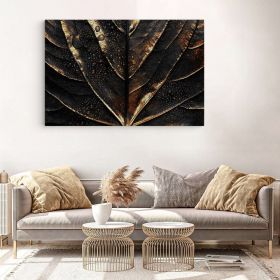 Frunza auriu cu negru tablou detaliu - Material produs:: Poster pe hartie FARA RAMA, Dimensiunea:: 40x60 cm