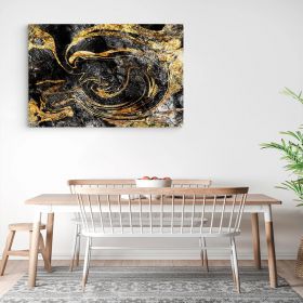 Tablou abstract auriu cu negru - Material produs:: Poster pe hartie FARA RAMA, Dimensiunea:: 30x40 cm