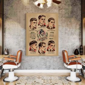 Barber Shop Tablou Vintage - Material produs:: Tablou canvas pe panza CU RAMA, Dimensiunea:: 40x60 cm
