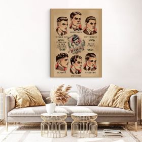 Barber Shop Tablou Vintage - Material produs:: Tablou canvas pe panza CU RAMA, Dimensiunea:: 40x60 cm