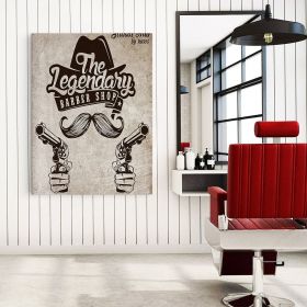Barber Shop Tablou Vintage - Material produs:: Tablou canvas pe panza CU RAMA, Dimensiunea:: 40x60 cm