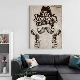 Barber Shop Tablou Vintage - Material produs:: Tablou canvas pe panza CU RAMA, Dimensiunea:: 40x60 cm
