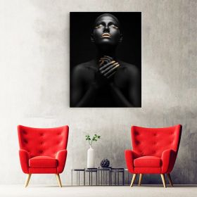Machiaj auriu modern tablou femeie - Material produs:: Poster pe hartie FARA RAMA, Dimensiunea:: 60x90 cm