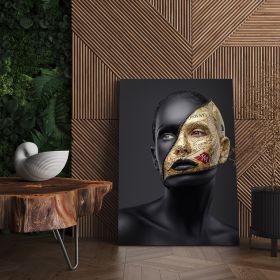 Machiaj auriu creativ tablou portret - Material produs:: Poster pe hartie FARA RAMA, Dimensiunea:: 80x120 cm