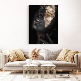 Machiaj auriu tablou portret femeie - Material produs:: Poster pe hartie FARA RAMA, Dimensiunea:: 60x90 cm