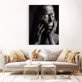 Machiaj auriu tablou portret femeie - Material produs:: Poster pe hartie FARA RAMA, Dimensiunea:: 50x70 cm