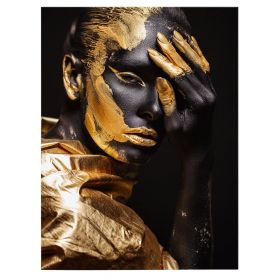 Machiaj creativ auriu tablou portret - Material produs:: Poster pe hartie FARA RAMA, Dimensiunea:: 80x120 cm