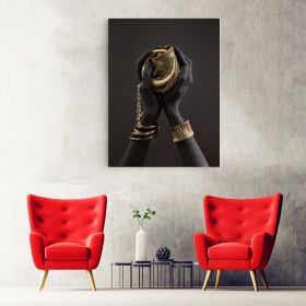 Bijuterii aurii tablou detaliu maini - Material produs:: Poster pe hartie FARA RAMA, Dimensiunea:: 40x60 cm