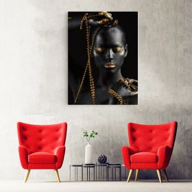 Machiaj auriu creativ tablou femeie - Material produs:: Poster pe hartie FARA RAMA, Dimensiunea:: 20x30 cm