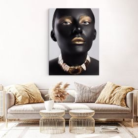 Machiaj auriu tablou modern portret - Material produs:: Poster pe hartie FARA RAMA, Dimensiunea:: 60x90 cm