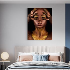 Machiaj auriu creativ tablou portret - Material produs:: Poster pe hartie FARA RAMA, Dimensiunea:: 40x60 cm