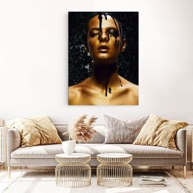 Machiaj auriu scurgandu-se tablou portret - Material produs:: Poster pe hartie FARA RAMA, Dimensiunea:: 60x80 cm