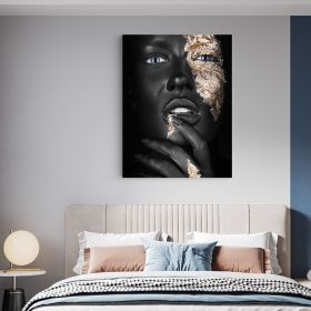 Machiaj auriu tablou portret - Material produs:: Tablou canvas pe panza CU RAMA, Dimensiunea:: 40x60 cm