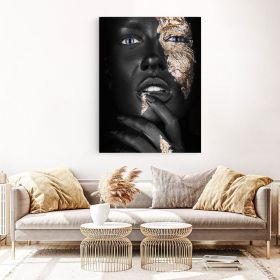 Machiaj auriu tablou portret - Material produs:: Tablou canvas pe panza CU RAMA, Dimensiunea:: 50x70 cm