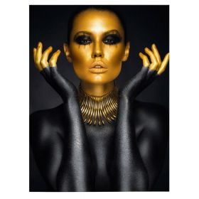 Machiaj auriu artistic tablou portret - Material produs:: Poster pe hartie FARA RAMA, Dimensiunea:: 50x70 cm