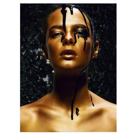 Machiaj auriu scurgandu-se tablou portret - Material produs:: Poster pe hartie FARA RAMA, Dimensiunea:: 60x80 cm