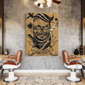 Barber Shop Tablou Craniu Vintage - Material produs:: Poster pe hartie FARA RAMA, Dimensiunea:: 30x40 cm