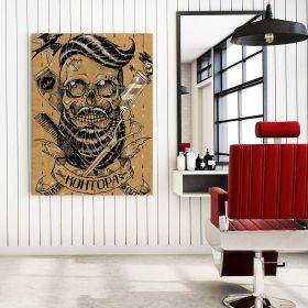 Barber Shop Tablou Craniu Vintage - Material produs:: Poster pe hartie FARA RAMA, Dimensiunea:: 30x40 cm